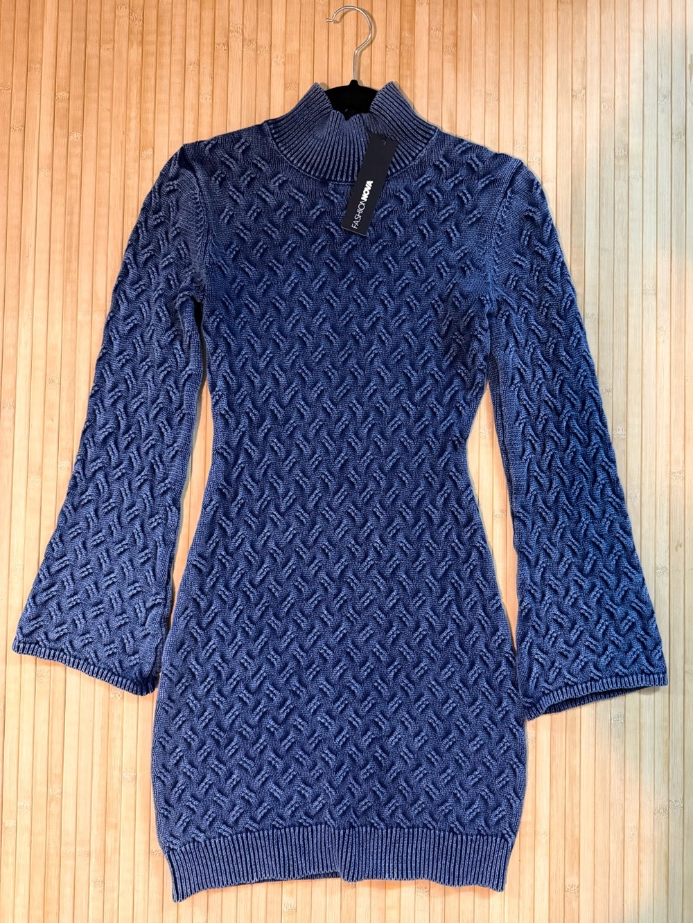 NWT Fashion Nova London Sweater Mini Dress Navy Blue XS